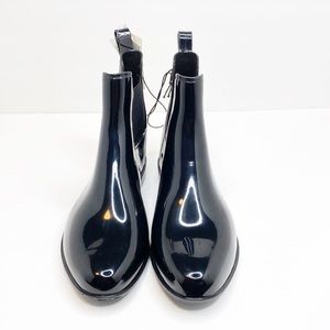 A new day Chelsea black shiny rain boots size 11